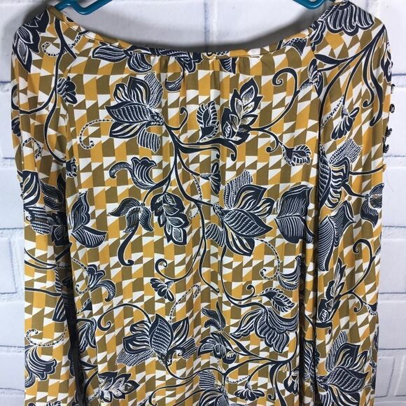 Zac & Rachel Top Size Medium Mustard Yellow Navy - Picture 3 of 8